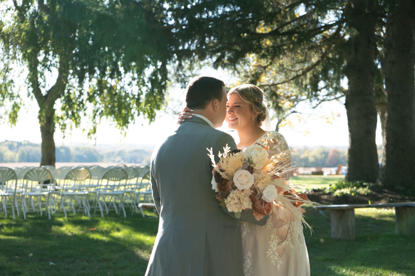 Lakeside ceremony aisle